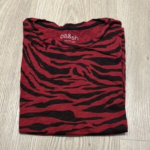 Ba&sh Tiger Print Short Sleeve Tee Shirt